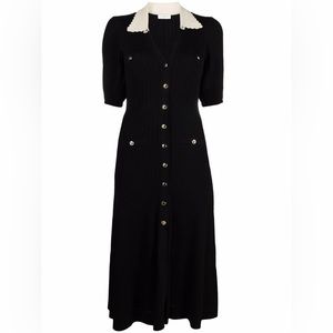 Sandro dress white collar knitted